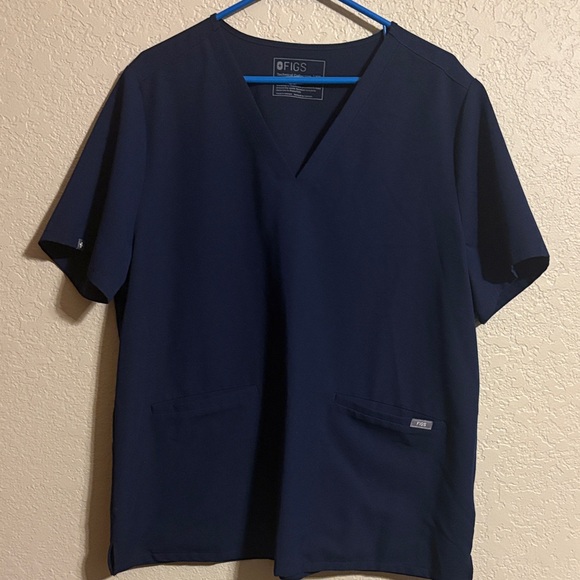 Figs navy Blue V-Neck Scrub Top - Picture 1 of 5